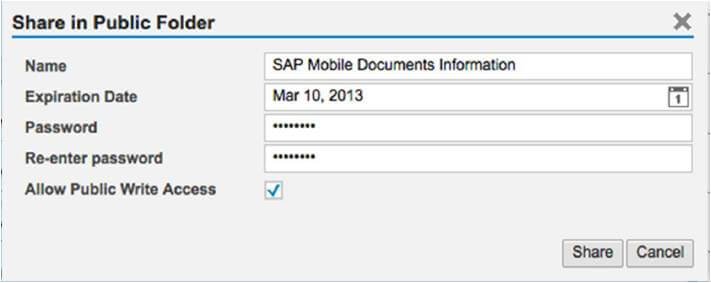 Document sharing processing Share in Public Folder