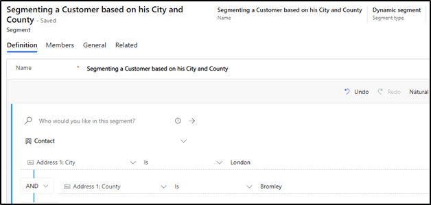 Segmenting a customer based on his City and County