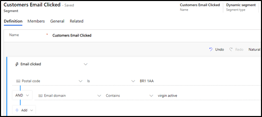 Customers Email Clicked Segment