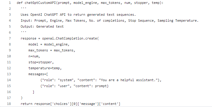 Python code snippet with the API request