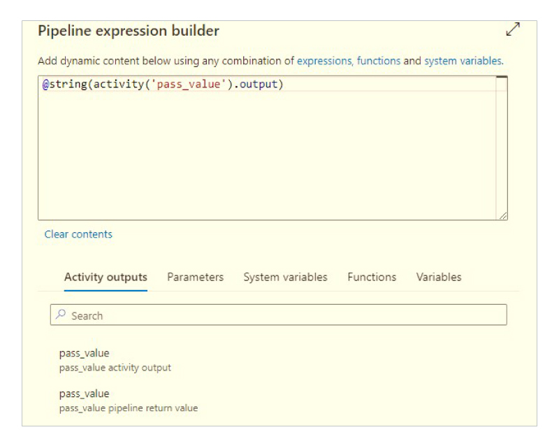 Pipeline expression builder UI