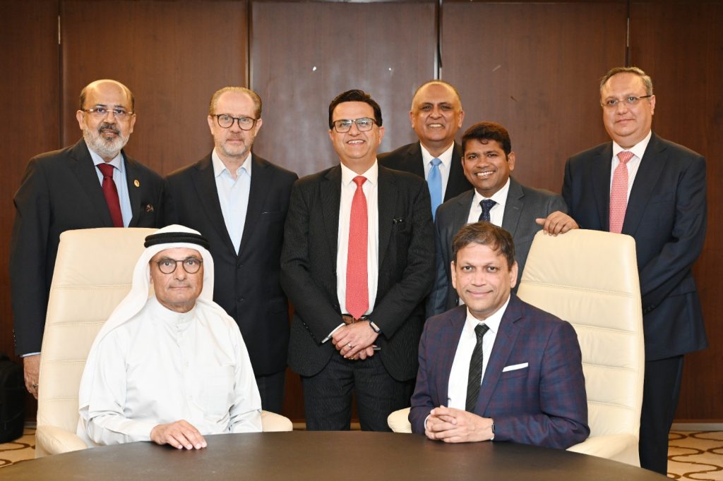 Image showing Hexware CEO, R Srikrishna with his team meeting Abdul Raouf Al Mubarak, Chairman of Novelty Group.