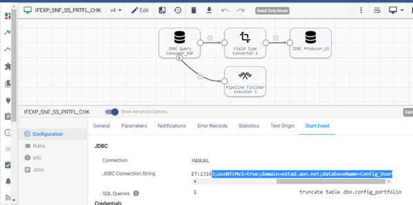 Screenshot of a data pipeline editor