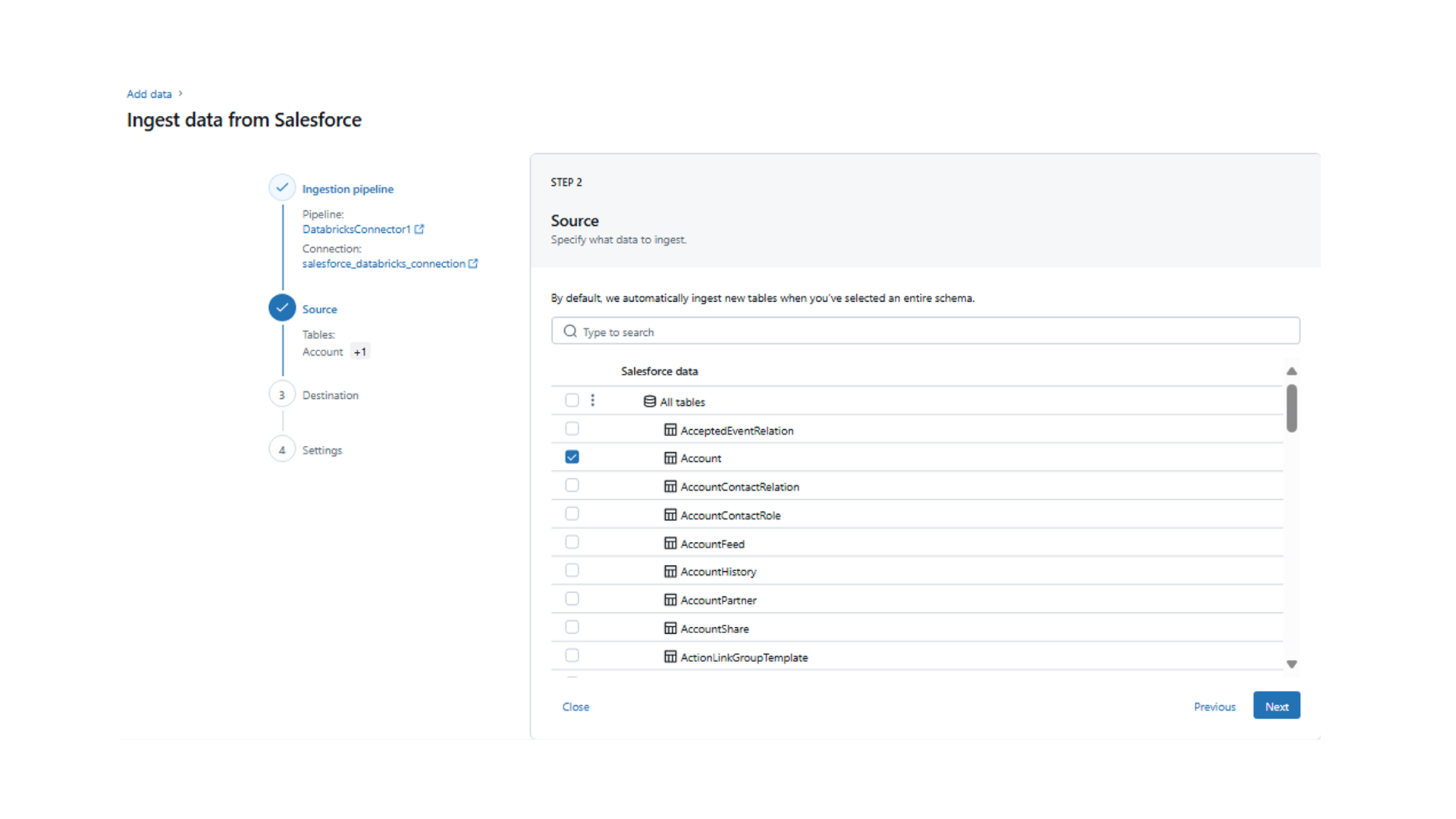 Ingest data from Salesforce - Source